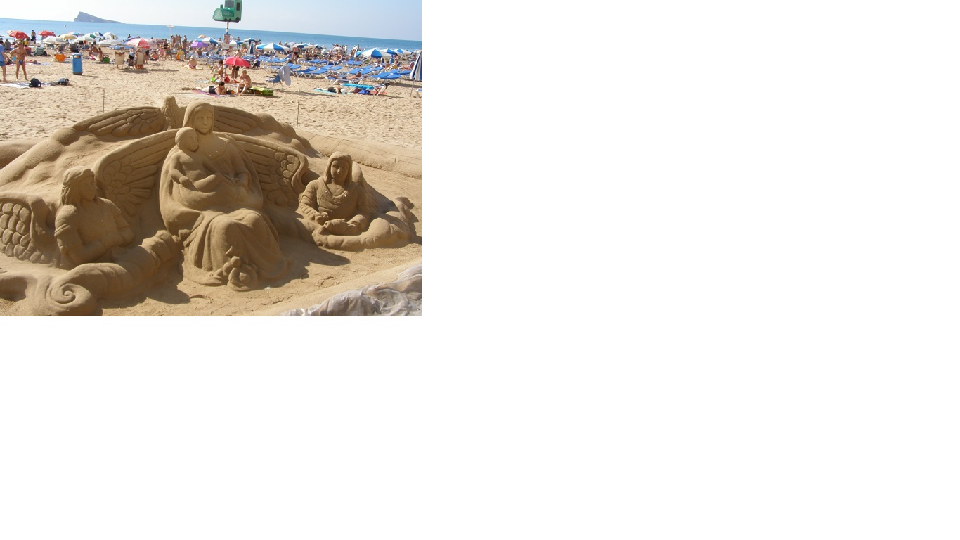 Sand sculpture on benidorm levante beach